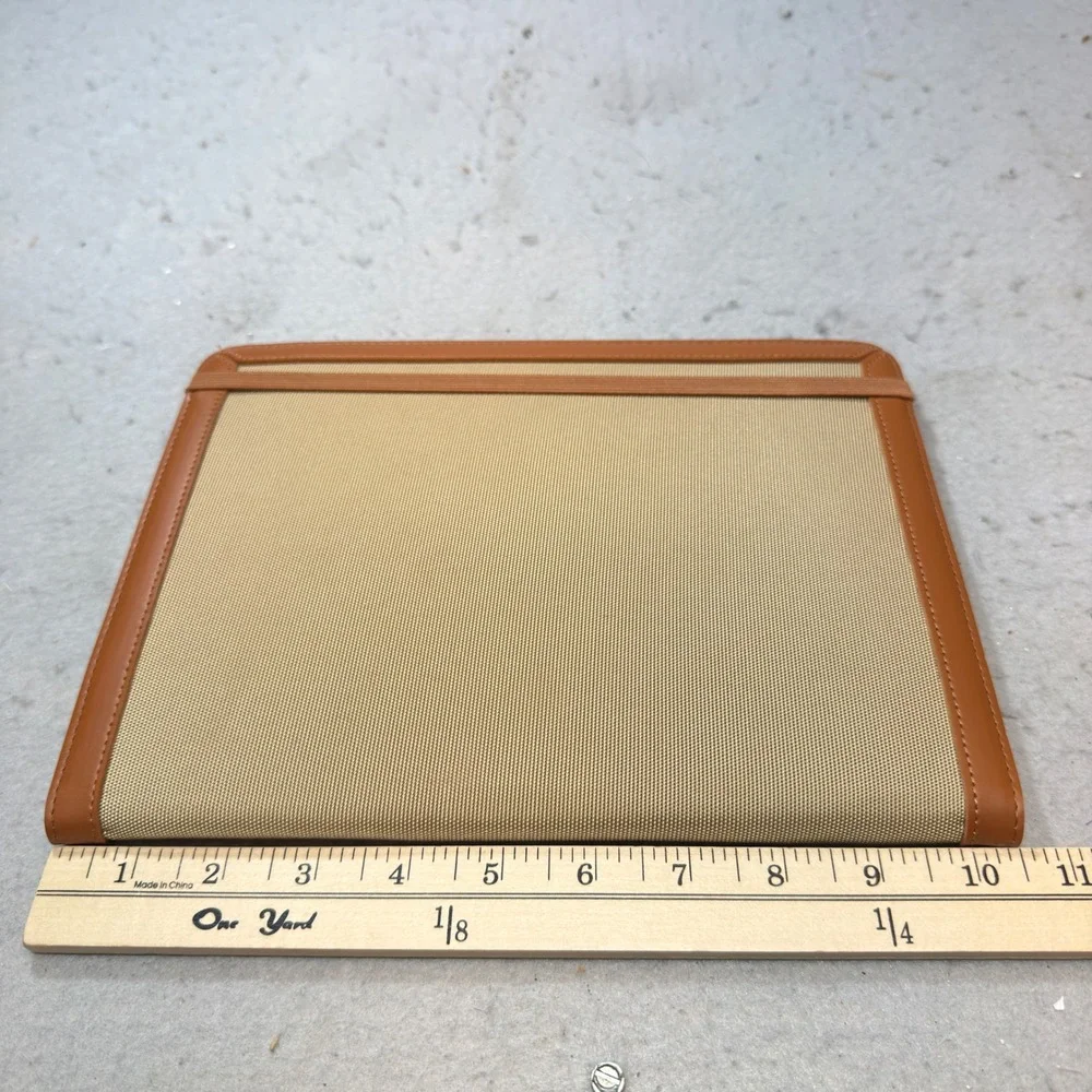 Unbranded Tablet Portfolio Unisex Medium Tan Good Canvas Faux Leather Folio